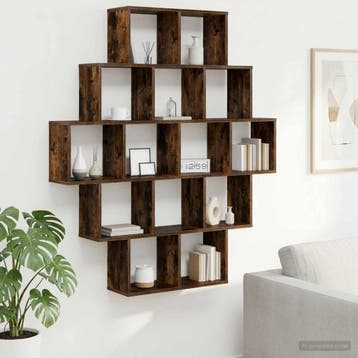 vidaXL Wandplank Gerookt eiken 120 x 20 x 136 cm Bewerkt, Verzenden, Nieuw