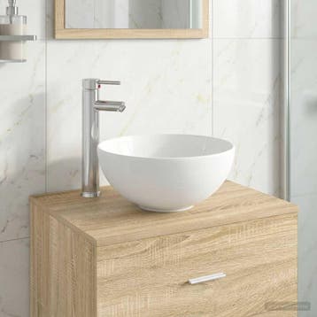 vidaXL Badkamer wastafel met kraan en afvoer Chroom 32 x 32, Verzenden, Nieuw