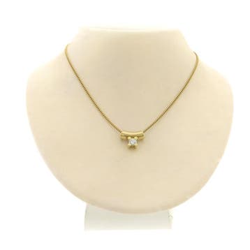 Gouden hanger met zirconia (Hanger of bedel), Ophalen of Verzenden, Gebruikt, Goud, Overige merken