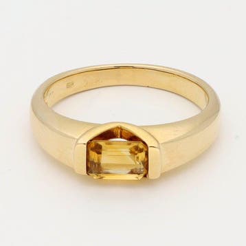 Ring - 18 karaat Geel goud - Citrien, Sieraden, Tassen en Uiterlijk, Ringen, Nieuw
