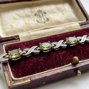 Zonder minimumprijs - Armband Zilver Olivijn - 925, Nieuw