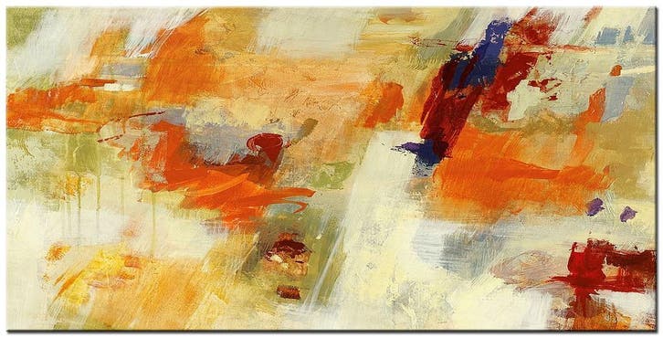Abstract olieverf schilderij 180x90cm - Warme Expressie, Antiek en Kunst, Kunst | Schilderijen | Abstract, Ophalen of Verzenden