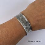 925 zilveren designer bloemen armband 19 mm, Verzenden, Nieuw, Zilver