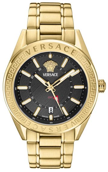 Versace VEAFA0724 V-Code GMT horloge 42 mm, Overige merken, Staal, Verzenden, Polshorloge