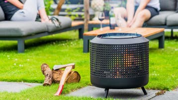 Midland Vuurschaal met grillrooster met BBQ grill Zwart F..., Verzenden, Nieuw