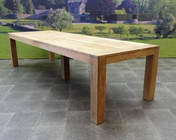 Krista dining tuintafel 400x110xH77,5 cm - poten 12 cm teak, Ophalen of Verzenden, Nieuw, Teakhout