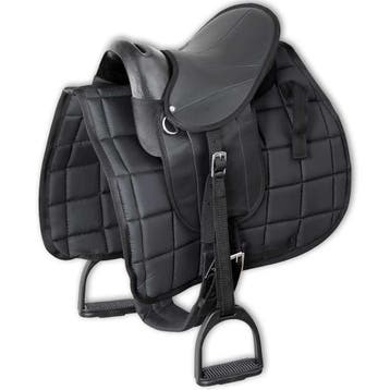 vidaXL Ponyzadel set 10 zwart, Verzenden, Nieuw