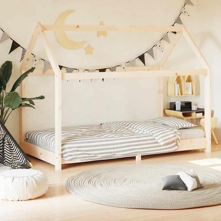 vidaXL Kinderbedframe massief grenenhout 80x160 cm, Kinderen en Baby's, Kinderkamer | Bedden, Nieuw, Verzenden
