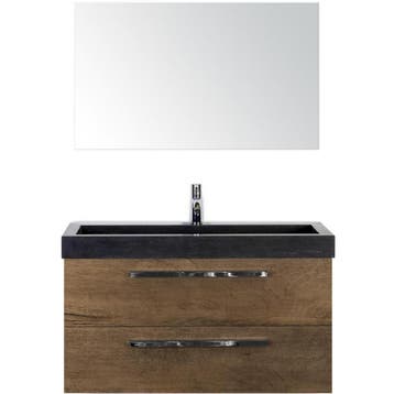 Seville Badmeubelset 100 cm - Tabacco - Wastafel Hardsteen, Ophalen of Verzenden, Nieuw