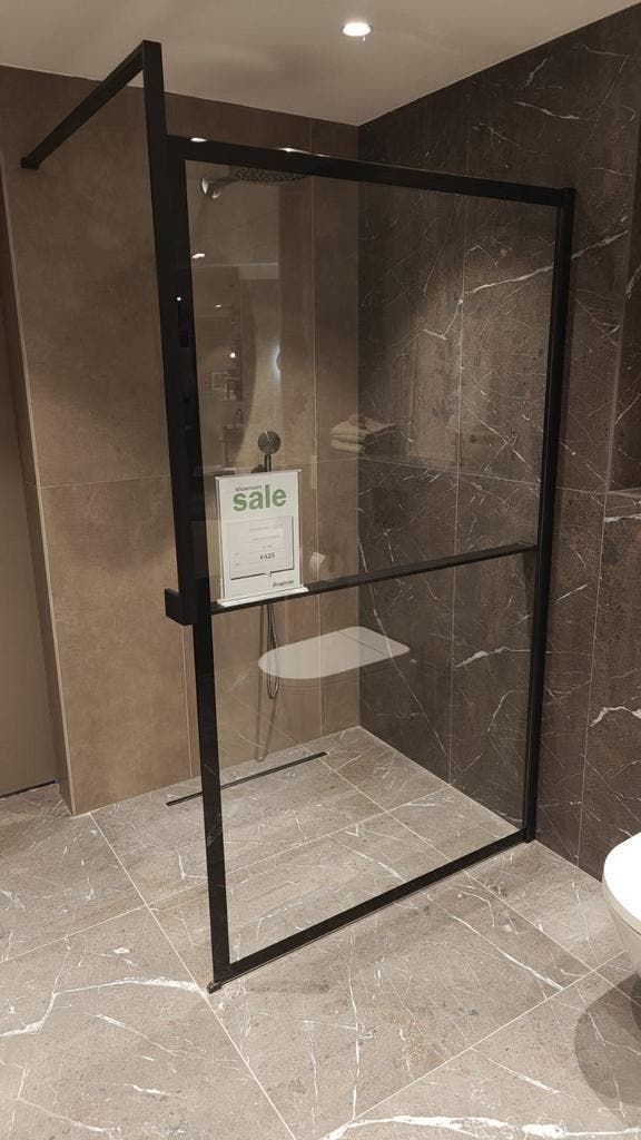 Inloopdouche 120cm mat zwart Kuadra - 0010, Doe-het-zelf en Verbouw, Sanitair, Douche, Nieuw, Glas, Ophalen