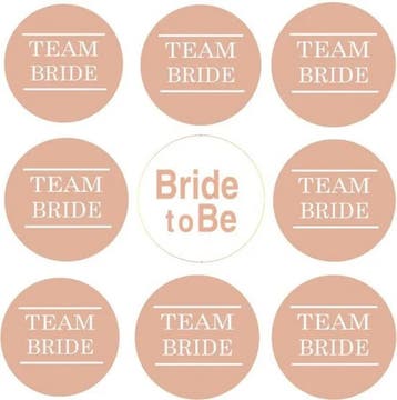 Vrijgezellenfeest button set Bride to Be en Team Bride, Verzenden, Nieuw, Feestartikel, Geboorte of Huwelijk