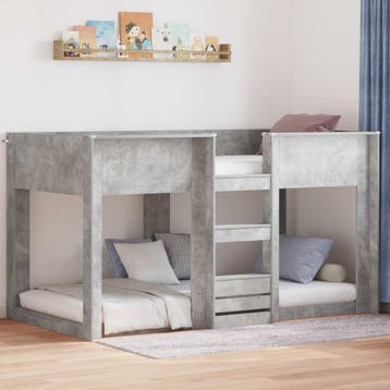 vidaXL Bunk Bed voor Kinderen Beton Grijs 100 x 200 cm, Verzenden, Nieuw, Grijs, Hout