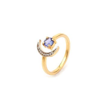 Trouwring - 14 karaat Geel goud - 0.53ct. tw. Tanzaniet -