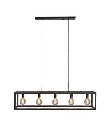 Hanglamp Tiamo - 5-lichts Zwart Staal, Ophalen of Verzenden, Nieuw