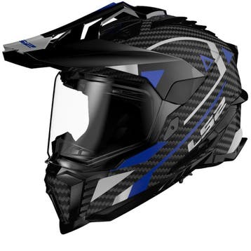 LS2 MX701 Explorer Carbon Adventure Blauw Adventure Helm, XXL, Nieuw met kaartje, Overige merken, Heren