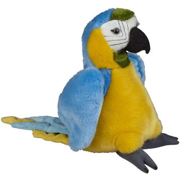 Macaw papegaai knuffel - pluche - blauw - 28 cm, Verzenden, Nieuw