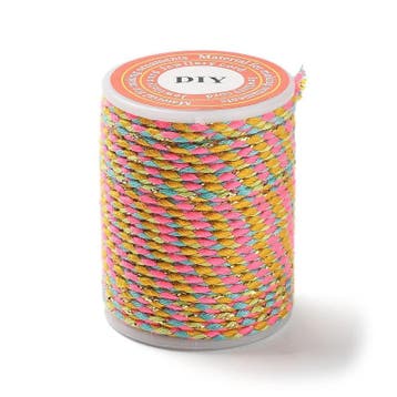 1 rol Metallic gevlochten koord – katoen/polyester mix –, Ophalen of Verzenden, Nieuw, Kraal