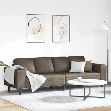 vidaXL Woonkamer Bank Donkergrijs 250 x 77 x 76 cm, Verzenden, Nieuw, Kunststof, Minder dan 150 cm