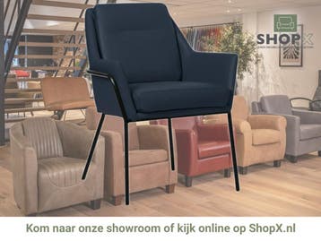 Leren eetkamerstoel Mix - Toledo Kobalt (blauw) - Poten, Huis en Inrichting, Stoelen, Bohemian, Industrieel, Modern, Scandinavisch
