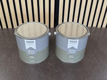 Veiling - 2x Moodpaints muurverf betonlook Army Green 2,5L, Nieuw