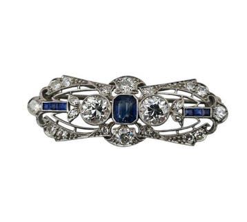 Broche Platina, Art Deco Platina 1,50 ct Diamanten en