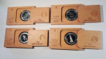 Spanje. 2000 Pesetas 1992 Olympics Games Barcelona 1992 (4, Postzegels en Munten