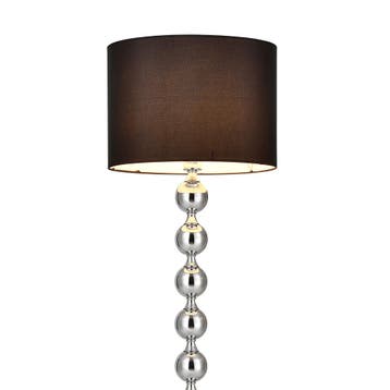 Vloerlamp Dallas staande lamp 155 cm E27 chroom en zwart, Huis en Inrichting, Lampen | Vloerlampen, Verzenden, Nieuw