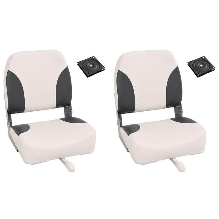 vidaXL Bootstoel 2 set inklapbaar met lage rugleuning, Watersport en Boten, Bootonderdelen, Nieuw, Verzenden