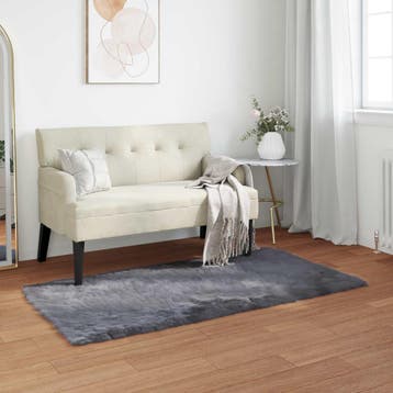 vidaXL Tapijt van imitatie TAFALLA Antracietkleurig 60 x 110, Huis en Inrichting, Verzenden, Nieuw