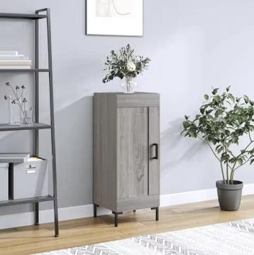 Smal Grijs Dressoir met Metalen Poten – Modern Sideboard 90, Huis en Inrichting, Kasten | Overige, Verzenden, Nieuw