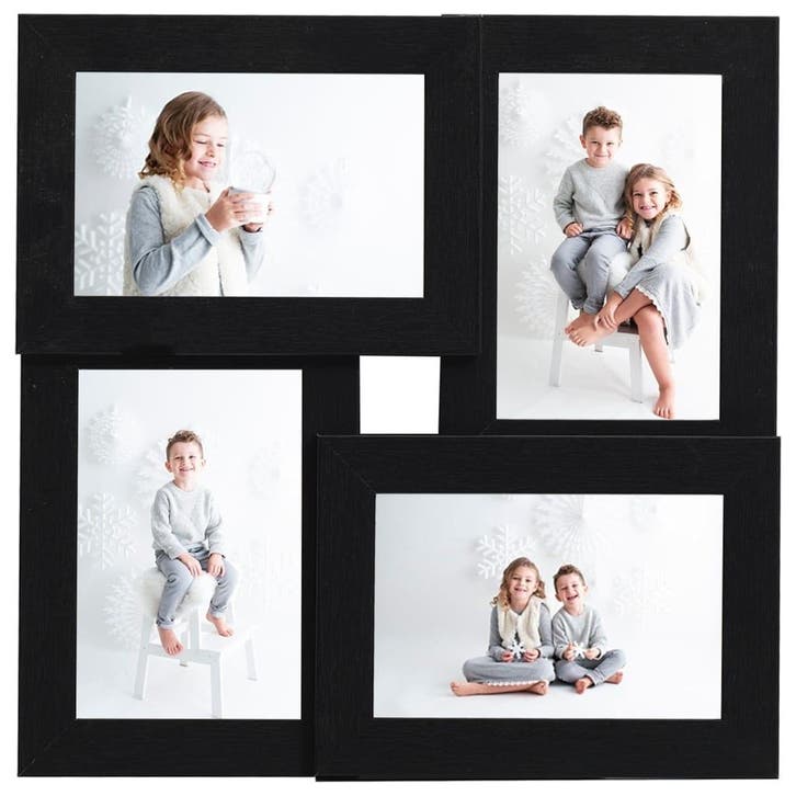 vidaXL Fotolijst voor 4x(13x18 cm) foto MDF zwart, Audio, Tv en Foto, Fotografie | Fotolijsten, Nieuw, Verzenden