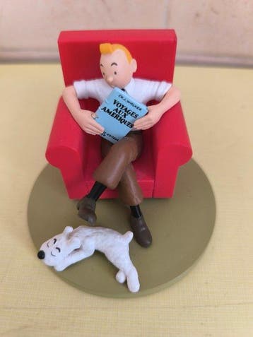 Moulinsart - Speelgoed figuur Tintin fauteuil avec Milou -, Nieuw
