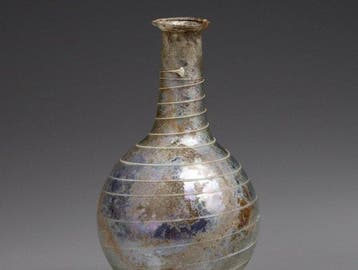Oud-Romeins Glas Fles met spiraalvormige decoratie - 110 mm