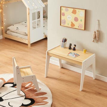 Kindertafel met kinderstoel Skinnskatteberg naturel en wit [, Verzenden, Nieuw