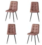 Set van 4 Velvet Eetkamerstoelen – Comfort en Metalen Poten, Verzenden, Nieuw