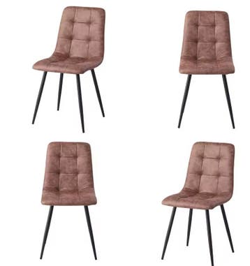 Set van 4 Velvet Eetkamerstoelen – Comfort en Metalen Poten, Huis en Inrichting, Stoelen, Verzenden, Nieuw