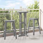 vidaXL Tuin Bar Set 3 pcs Lichtgrijs HDPE, Verzenden, Nieuw, 3 zitplaatsen