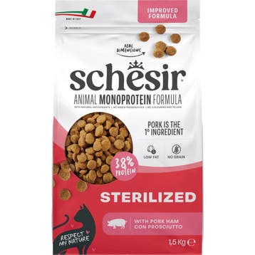 8x Schesir Monoproteïne Promo Kattenvoer Droog Sterilized.., Dieren en Toebehoren, Verzenden, Kat