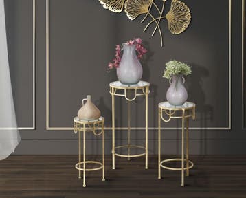 TV-HOUDER GOUD SET VAN 3 STUKS CM Ø 33X70-28X60-23X50, Ophalen of Verzenden, Nieuw