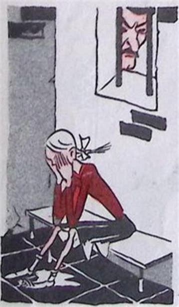 Huilende vrouw in de gevangenis (lijst optie, Lithos), Verzenden