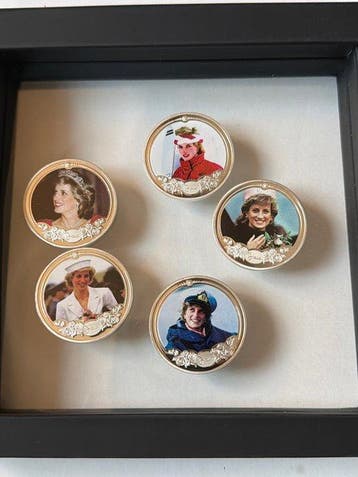 Wereld. Lady Diana Set - 5 pcs im Rahmen (Zonder