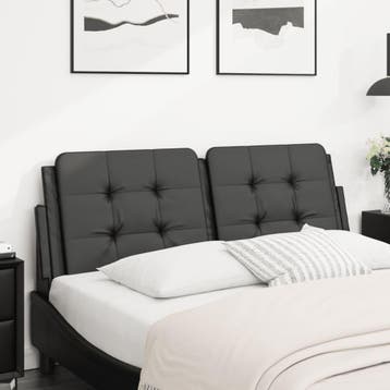 vidaXL Hoofdbordkussen Zadar 140 cm kunstleer zwart, Verzenden, Nieuw, Zwart, Overige materialen