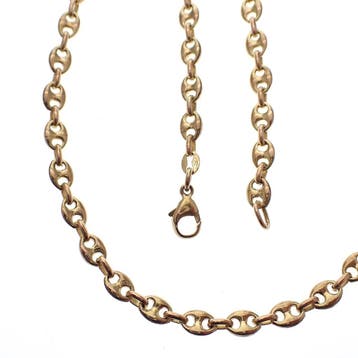 8 karaat fantasieschakel ketting, Ophalen of Verzenden, Gebruikt, Geel, Goud