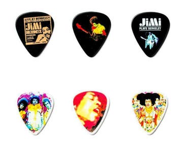 Jimi Hendrix opbergblikje + plectrums heavy officiële merch, Verzamelen, Muziek, Artiesten en Beroemdheden, Ophalen of Verzenden