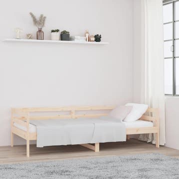 vidaXL Slaapbank zonder matras 80x200 cm massief grenenhout, Eenpersoons, Bruin, Verzenden, Nieuw