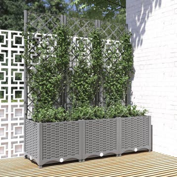 vidaXL Plantenbak met latwerk 120x40x136 cm polypropeen, Kunststof, 100 cm of meer, Verzenden, Nieuw