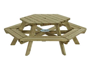 Talen Picknicktafel Zeshoek 225 cm, Nieuw