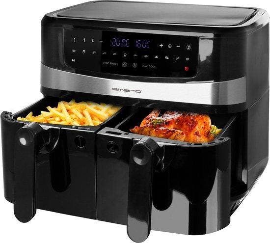 Emerio Dubbele Airfryer XXL 10L – Dual Zone Airfryer me..., Huis en Inrichting, Keuken | Keukenbenodigdheden, Verzenden