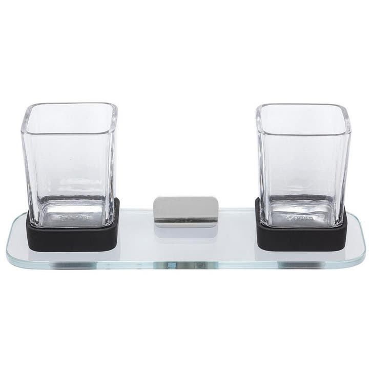 Glashouder Met Planchet Dubbel Geesa Shift Chroom, Doe-het-zelf en Verbouw, Sanitair, Ophalen of Verzenden