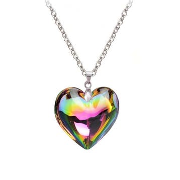 Fako Bijoux - Ketting - Heart Of Glass -25x25mm -, Verzenden, Nieuw